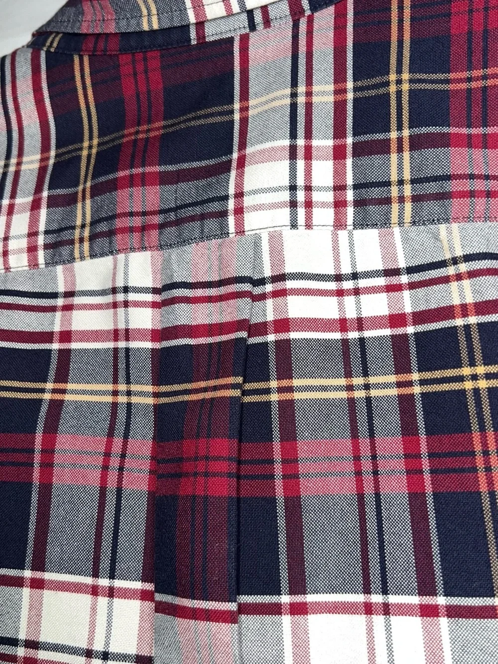 J. Crew Men's Plaid Button-Down Shirt in Burgundy, Black & White